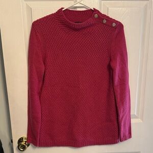 Talbots Pink Cowl Neck Sweater with Button Detail